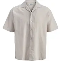 Jack & Jones Breeze Linen Plus Size Short Sleeve Shirt Beige 4XL / Regular Homme