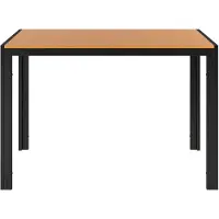 Happyment Table de jardin Zyrell en aluminium – Rectangulaire – 110 x 70 x 73 cm – Table de salle à manger d'extérieur pour terrasse et jardin – Plateau en WPC avec lattes métalliques