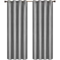 Happyment Ensemble de rideaux Vida - 2 pièces - Gris 140×245 cm - Occultant - Avec bande plissée - Velours - Isolant