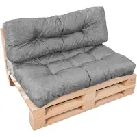 Bananair Coussins palette lot en polyester 120x80x15 cm gris