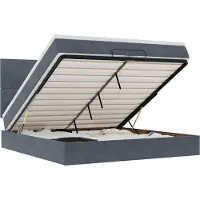 vidaXL Lit ottoman avec matelas gris foncé 200x200 cm velours