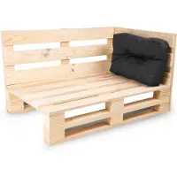Bananair Coussin palette angle en polyester 60x40 cm Noir