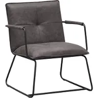 Happyment Luxe Chaise de salle à manger XL - Chaise de cuisine - Fauteuil - Chaise rembourrée - Pieds en acier - Dossier haut - Similicuir - pour salon, chambre, salle à manger - Gris