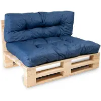 Bananair Coussins palette lot en polyester 120x80x15 cm bleu