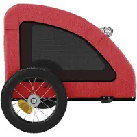vidaXL Remorque pour vélo Chiens Rouge Tissu Oxford et fer