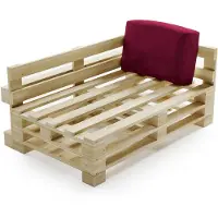 Bananair Coussin Palette Déhoussable Imperméable Angle 60 x 40 cm Rouge