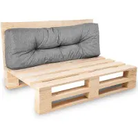 Bananair Coussins palette dossier en polyester 120x40x15 cm gris