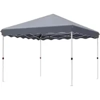Happyment Gazebo Tavien – 3 x 3 m – Hauteur réglable de 176 à 250 cm – Protection UV 50+ et imperméable – Gris – Pour le jardin, la terrasse et les événements