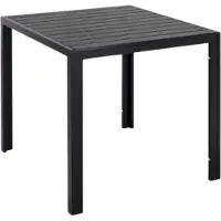 Happyment Table de jardin Valora - Aluminium - Pour l'intérieur et l'extérieur - Table de jardin carrée - Noir - Table de bistrot - Table de salle à manger - Résistant à la chaleur et aux intempéries