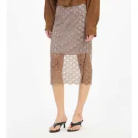 ROTATE pour femme. 1156352751 Jupe midi à paillettes festonnées marron (34), Casuel, Gris, Polister recyclé