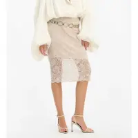 ROTATE pour femme. 1156262059 Jupe fourreau midi en dentelle beige (36), Casuel, Polister recyclé, Durable