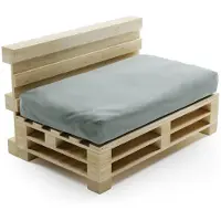 Bananair Coussin Palette Déhoussable Imperméable Assise 120 x 80 cm Gris clair