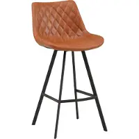 Happyment Tabouret de bar moderne - Orange - Avec dossier et repose-pieds - Pour la cuisine et le bar - Similicuir - 1 pièce
