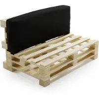 Bananair Coussin Palette Déhoussable Imperméable Dossier 120 x 40 cm Noir