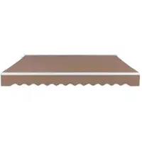 Happyment Store de balcon Tavien – Store à bras articulés rétractable – Système de protection solaire résistant au vent – Store coulissant – 3 x 2,5 m – Kaki