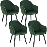 Happyment Chaises de salle à manger Deluxe – Lot de 4 – Vert – Chaise de salon – Chaise de cuisine – Fauteuil – Chaise baquet – Velours – Avec dossier – Mobilier de salle à manger