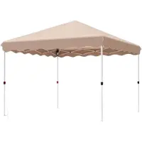 Happyment Gazebo Fioren Pop-up – 3 x 3 m – Imperméable et protection UV 50+ – Sacs de lestage et sac de transport inclus – Beige – Pour le jardin, la terrasse et les événements en plein air