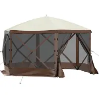 Happyment Abri de jardin pop-up - 8 personnes - Avec toit solaire - Abri extérieur - Résistant à l'eau - Tente pop-up