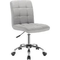 Happyment Chaise de travail ergonomique Leman - Réglable en hauteur - Sur roulettes - Pour adulte - Gris - Tissu