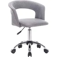 Happyment Deluxe Chaise de bureau à roulettes - Toile - Pour adultes - Gris clair - Chaise de bureau ergonomique - Réglable en hauteur
