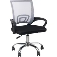 Happyment Chaise de bureau ergonomique - Sur roulettes - Respirante - Réglable en hauteur - Pour adultes - Noir/Gris clair