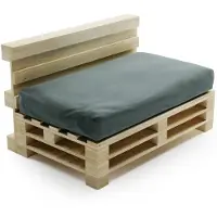 Bananair Coussin Palette Déhoussable Imperméable Assise 120 x 80 cm Gris foncé
