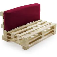 Bananair Coussin Palette Déhoussable Imperméable Dossier 120 x 40 cm Rouge