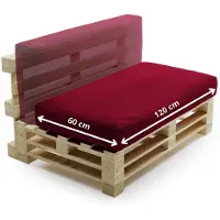 Bananair Coussin Palette Déhoussable Imperméable 120 x 60 cm Rouge