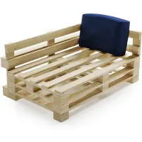 Bananair Coussin Palette Déhoussable Imperméable Angle 60 x 40 cm Bleu