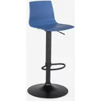 GRAND SOLEIL Tabouret de bar de cuisine design avec pied réglable noir mat Imola Matt - Bleu