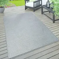 Paco Home Tapis d'extérieur résistant aux intempéries Jardin & terrasse tissé à plat Uni aspect sisal robuste Taille 80x150 cm