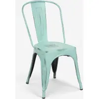 AHD Amazing Home Design stühle im industriedesign aus metall vintage shabby chic stil steel old - Hellblau