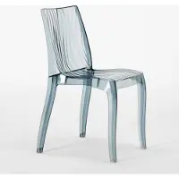 GRAND SOLEIL Dune Chaises de bar et de cuisine empilables en polycarbonate transparent - Transparent Noir Anthracite