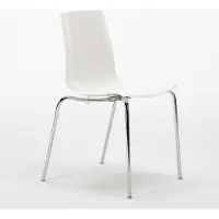 GRAND SOLEIL Lollipop Chaises Chaise de Bar Cuisine Pieds Acier Empilable - Blanc
