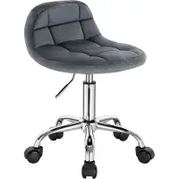 Happyment Tabouret tournant Moderne - Avec dossier - Sur roulettes - Fauteuil de coiffure - Rose - Tabouret selle - Tabouret de travail - Ergonomique