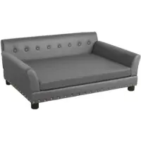 Happyment Banc pour chiens Jerino Vaylen - 120 cm - Canapé pour chiens sur pieds - Coussin amovible - Lit confortable pour grands chiens
