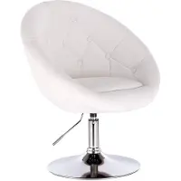 OEM Tabouret de bar Happyment Nero Deluxe – Blanc – Tabouret de bar industriel – Avec dossier – Réglable en hauteur – Simili cuir – Chaise de cuisine – 1 pièce – Chaise de bar