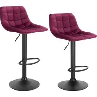 OEM Tabourets de bar ergonomiques en métal rouge vin - réglables en hauteur et pivotants - pied robuste - design confortable
