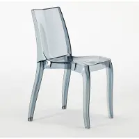 GRAND SOLEIL Cristal Light Chaises empilables design en polycarbonate transparent pour la cuisine et le bar - Transparent Noir Anthracite