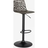 GRAND SOLEIL Tabouret de bar réglable avec base noire mate Spider Matt - Braun
