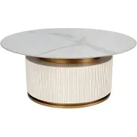 AEA Elégante table basse en bois beige de style contemporain