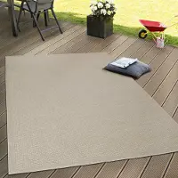 Paco Home Tapis d'extérieur résistant aux intempéries Jardin & terrasse tissé à plat Uni aspect sisal robuste Taille 60x100 cm