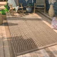 Paco Home Tapis d'extérieur résistant aux intempéries & durable Moderne aspect jute-sisal Terrasse & balcon Dimension 120x160 cm
