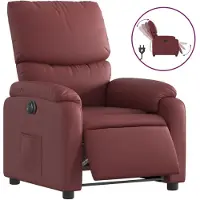 Syfax Fauteuil inclinable électrique Rouge bordeaux Similicuir