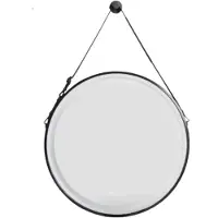Happyment Veridian LED Miroir de salle de bain - 80 cm - Rond - Avec Anti-Fog & Touch Sensor - Montage mural - Variable - Noir