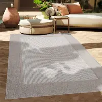Paco Home Tapis d'extérieur en lin tissé moderne Boho Ethno résistant aux intempéries extérieur Taille 160x220 cm