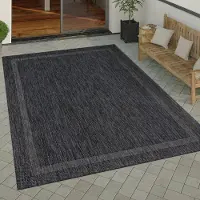 Paco Home Tapis d'extérieur à tissage plat aspect sisal avec bordure Résistant aux UV Robuste Dimensions 80 x 150 cm