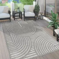 Paco Home Tapis d'extérieur résistant aux intempéries Boho & Skandi aspect 3D pour terrasse, balcon et jardin Dimensions 200 x 280 cm