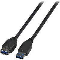 EFB Elektronik USB3.0 Verlängerungskabel A-A,St-Bu,1m,schwarz,Premium