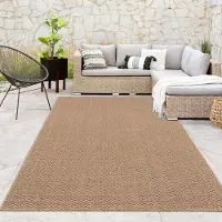 Paco Home Tapis Outdoor Indoor Loop résistant aux intempéries Terrasse Cuisine Structure naturelle douce Beige Dimensions 160 x 220 cm